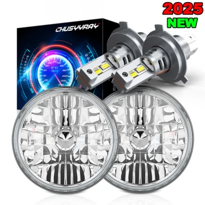 Fit jeep Wrangler JK TJ CJ LJ DOT Approved 7" inch Round LED Headlights DRL - Image 1 of 4