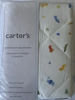 Carter's Quilted Plush Playard Sheet animals new in package #10863 - Image 1 of 4