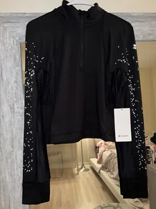 NWT Lululemon Reflective Black Long Sleeve Half Zip $188 Size: 12 - Picture 1 of 6