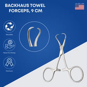 Backhaus Towel Forceps 9cm Stainless Steel Surgical Instruments - Picture 1 of 2