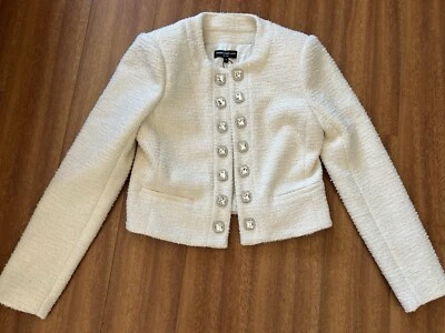 Generation Love Kaiden Tweed Blazer Jacket Cropped Cream Jewel Buttons XS NWT - Image 1 of 4