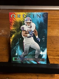 Panini Origins 2022 Saquon Barkley Turquesa/50 New York Giants SSP SP - Imagen 1 de 2