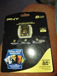 PNY Optima 8GB SDHC Class 4 Flash Memory Card (P-SDHC8G4H-GE) - Picture 1 of 1