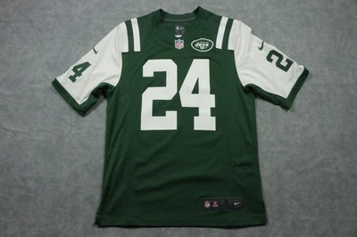 纽约喷气机队足球球衣男式小号绿色白色NFL耐克Darrelle Revis 24 — 第 1/4 张图片