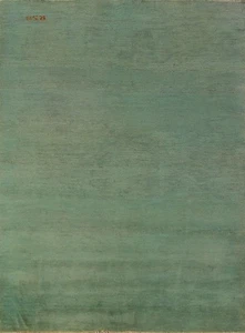 Green Handmade Wool Modern Rug 5x7 Contemporary Room Decor Solid Oriental Carpet - Picture 1 of 18