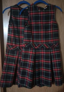 2 Size 10 Girls School Uniforms Black Plaid Jumpers Dresses Cookies & RK Brands - Picture 1 of 9
