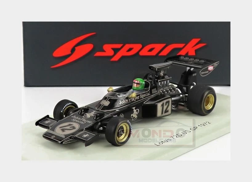 1:43 SPARK Lotus F1 72D Denim #12 Usa Gp 1972 R.Wisell Black Gold S7295 - Immagine 1 di 2
