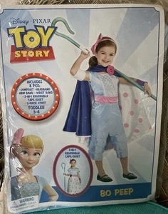 TOY STORY BO PEEP PRETEND TODDLER 3-4 JUMPSUIT/HEADBAND/ARM-WRIST/ SKIRT-CAPE - Picture 1 of 2