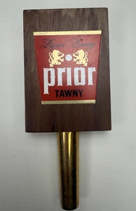 Vintage Prior Beer Tap Handle Wooden Tawny Liquid Luxury 6” Bar Man Cave - Picture 1 of 4