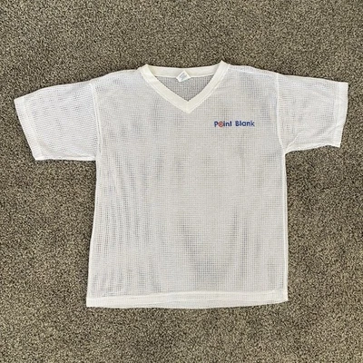 Vintage 90s Point Blank White Mesh T Shirt Jersey Size XL Made in USA - Image 1 of 4