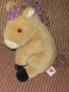 Dakin Horse Pony Brown Purple Mane Sittling 1993 Plush Stuffed Animal - Picture 1 of 1