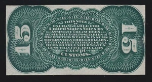 US 15c Fractional Currency Narrow Margin Green Back Specimen FR 1272sp Ch CU (13 - Picture 1 of 2