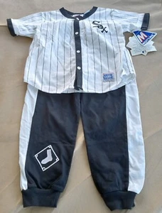 Chicago White Sox UNIFORM Set JERSEY & Pants Baseball  BLACK /White NEW Vintage - Picture 1 of 12