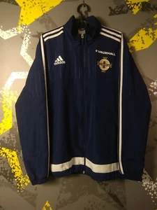 Northern Ireland Training Football Soccer Jacket Blue Adidas Men Size L ig93 - Picture 1 of 8