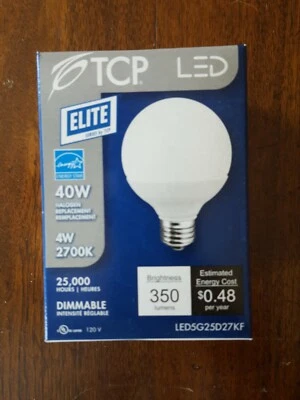 TCP LED5G25D27KF LED Bulb, Frosted 4W (40W Equiv.) - Dimmable  2700K - Image 1 of 3