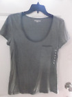 Covington Misses Table Sweater Shirt Womens Small Gray Short Sleeve Acrylic