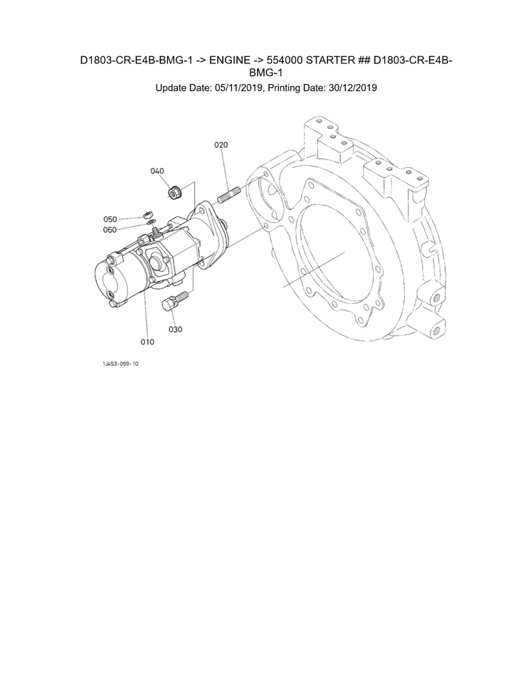 Оригинальный стартер Kubota 1K371-63010 двигатели серии 03 от оригинального производителя - Изображение 1 из 1