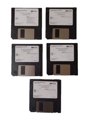 HP PRINTER 820C DeskJet SOFTWARE Program 3.5 DISKETTES 5 Floppy Disks WIN 95 3.1 - Image 1 of 4