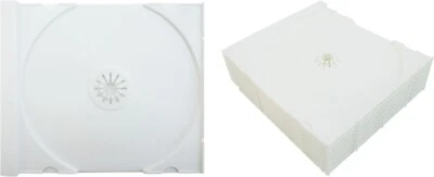SQUARE DEAL RECORDINGS & SUPPLIES (10) CD Trays - SOLID WHITE Replacement Inserts for Jewel Boxes Cases #CDIR80SW