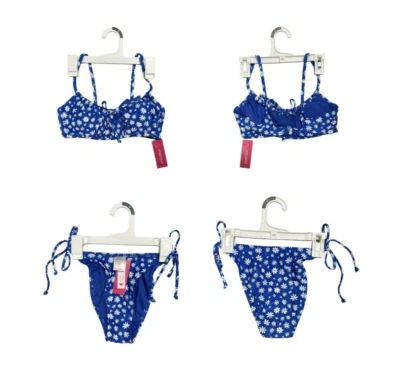 Venta al por mayor 21 piezas trajes de baño Xhilaration tops e inferiores flores azules tallas XS a XL Foto 1 de 4
