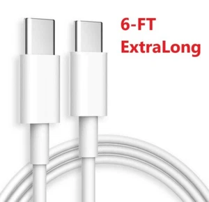 Type-C to USB-C 6FT FAST Charger Cable Cord QC3.0 For MacBook Pro Air iPad Pro - Picture 1 of 5