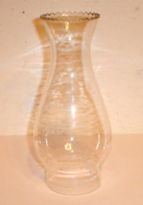 Vintage NOS Beaded Top Clear Glass Kerosene Oil Lamp Chimney Shade 2-5/8" Fitter