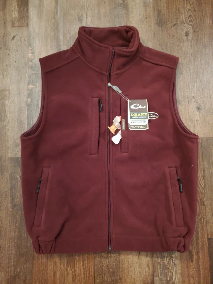 Drake Waterfowl MST Layering Vest Maroon Med Windproof Hunt Duck SEC ALABAMA  - Image 1 of 1