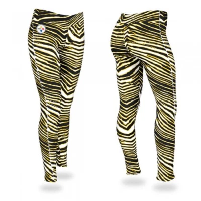 Pantalones leggings Zubaz NFL para mujer Pittsburgh Steelers con estampado de cebra Foto 1 de 2