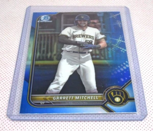 2022 Bowman Chrome GARRETT MITCHELLCHROME BLUE REFRACTOR CARD /150 - Picture 1 of 2