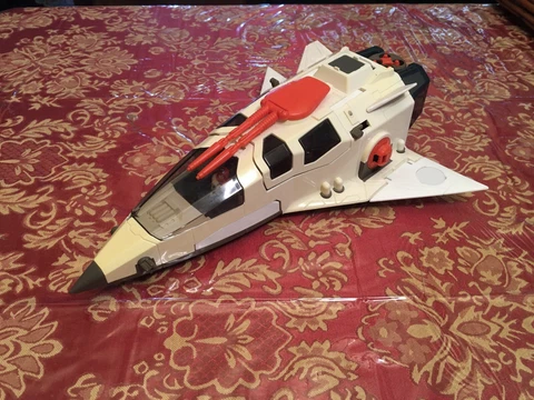 VINTAGE STARCOM STARMAX BOMBER 1986 NEAR COMPLETE Missing 1 Side Gun W/ Figure Cover
