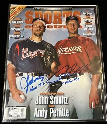 Signed 2006 SPORTS SPECTRUM ANNUAL MAGAZINE John Smoltz & Andy Pettitte Auto JSA - Image 1 of 2