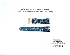 Authentic Invicta Venom 18314 Blue / Brown / Black Leather band 20MM - Picture 1 of 3