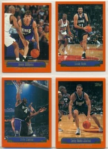 NBA-BASKETBALL INSERT TRADING CARD LOT-1999-TOPPS-SACRAMENTO KINGS-4 CARDS-DIVAC - Picture 1 of 2