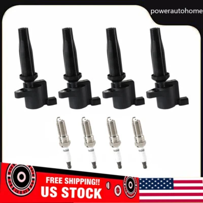 4pcs Ignition Coils & Iridium Spark Plugs For 2005-2011 Ford Focus 2.0L l4 - Imagem 1 de 4