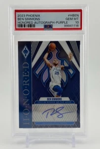 2023-24 Panini Phoenix Ben Simmons Honored 76ers Auto Purple /75 PSA 10 - Picture 1 of 2