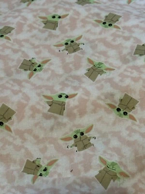 Mandalorian Child Grogu Tie dye fabric Pink 10 Yards - Image 1 of 4