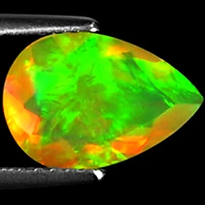 0.92 Ct Natural Ethiopian Faceted Opal Gemstone Multi Color Pear Cut - Picture 1 of 2