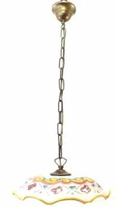 Classic Sicilian Decorated Ceramic Pendant Chandelier Giulia/30 - Picture 1 of 1