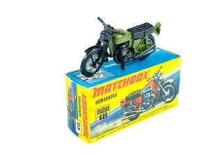 Matchbox Lesney Superfast MB18 Army Green Hondarora Motorcycle w/I Style Box - Picture 1 of 10