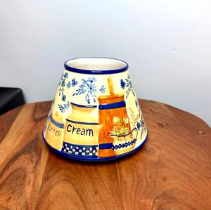 Yankee Candle Large Topper Shade Vintage Design Butter and Cream Cottagecore - Picture 1 of 7