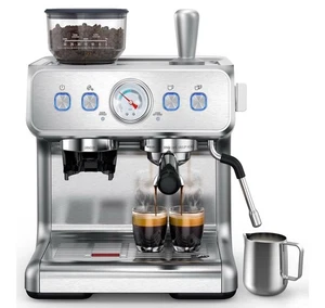 Cowsar Espressomaschine mit integriertem Mahlwerk 15 Bar Espressomaschine Dampfstab - Bild 1 von 24