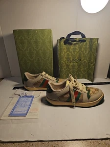 Gucci Multicolor GG Canvas Nubuck Leather Screener Sneakers US size 7 - Picture 1 of 24