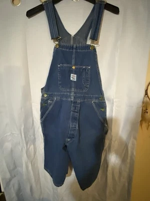 Pantalones cortos con tirantes Pointer® azul denim vintage: hombres mujeres unisex - talla 34 EE. UU. Foto 1 de 4