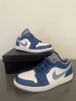 Nike Air Jordan 1 Low True Blue Cement 553558-412 para hombre talla 10. EXCELENTE Foto 1 de 4