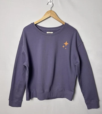 Pact Sweatshirt Womens Large Purple Moonlight Graphic Slouchy Organic Cotton - Image 1 of 4