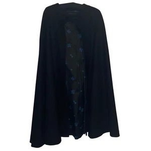 Vintage Black Wool Cloak Lord West Cape, Gothic Cloak, Opera Cape - Picture 1 of 10