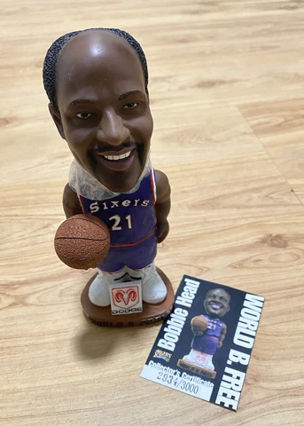NEW BOBBLE DOBBLES PHILADELPHIA 76ers WORLD B. FREE COLLECTORS BOBBLE HEAD /3000 Cover