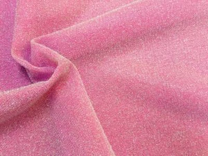 PINK LUREX Fabric Stretch Jersey Material Lightweight Metallic Glitter 59'' wide - Picture 1 of 2