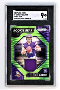 J.J. McCarthy 2024 Panini Prizm #RG-JJM SGC 9 MT Rookie Gear Pulsar verde neón - Imagen 1 de 6