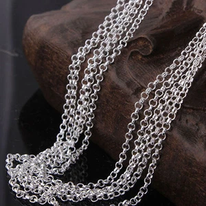 Wholesale lots Hot Sale 10pcs 2mm 925 Silver Plated Rolo Chain Necklace 16"-30" - Picture 1 of 5